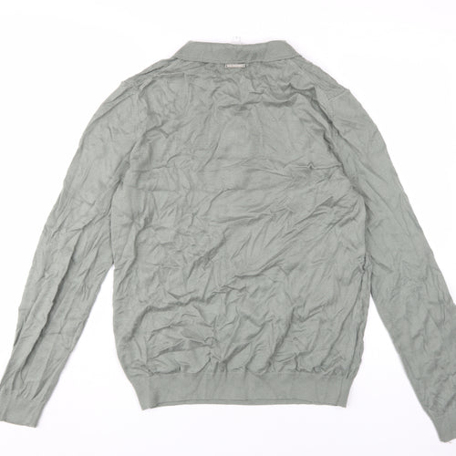 Jameson Carter Men's Green Full Zip Jumper, Size L
