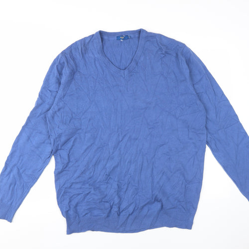 Cotton Traders Men's Blue V-Neck Pullover Jumper XL