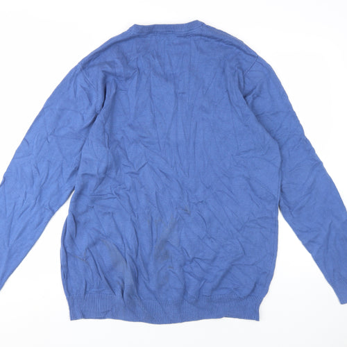 Cotton Traders Men's Blue V-Neck Pullover Jumper XL