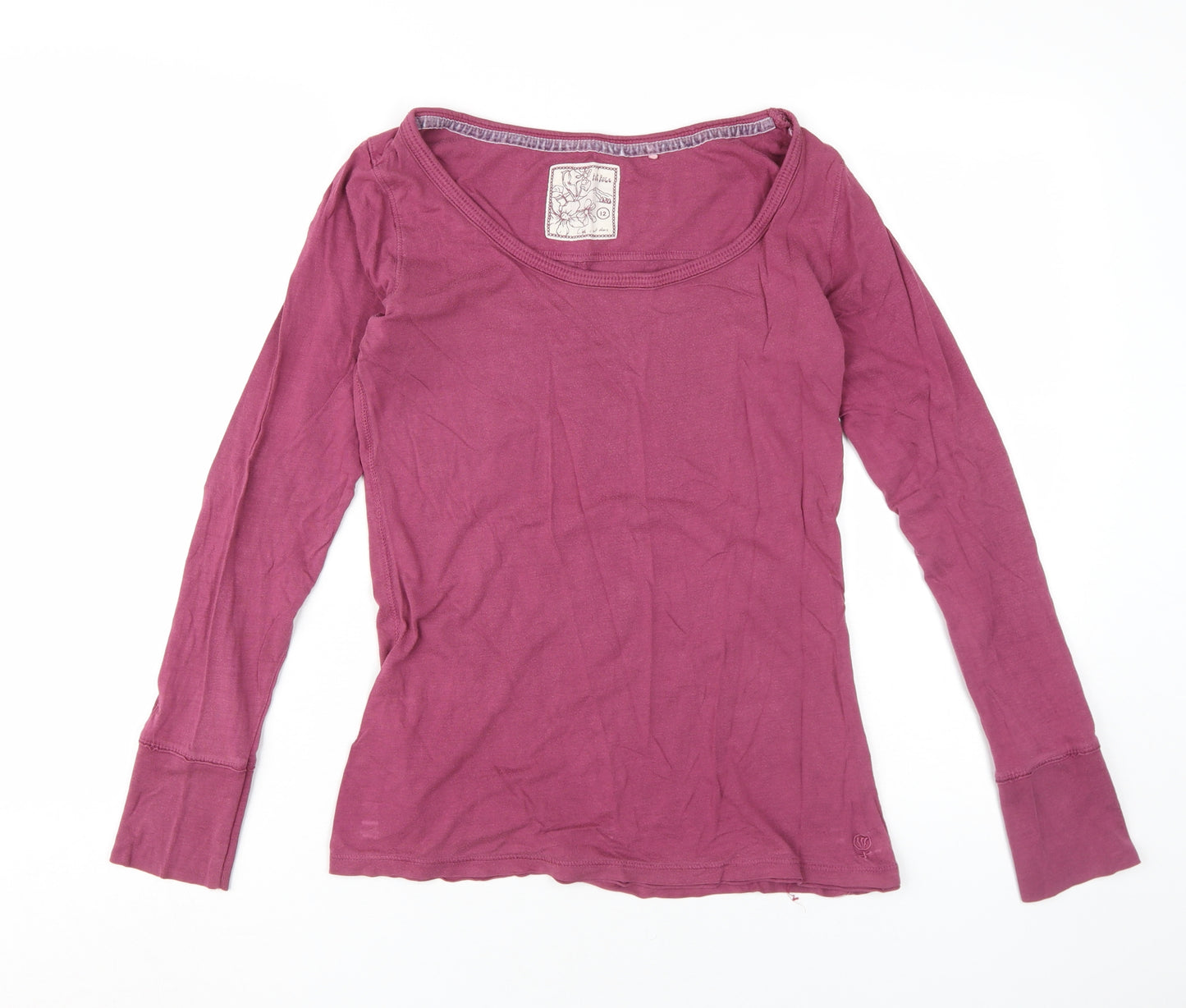 Fat Face Women's Purple Long Sleeve Basic T-Shirt Size 12