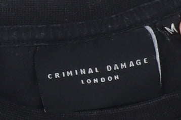 Criminal Damage Men's Black Graphic T-Shirt M