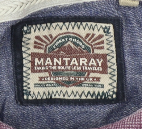 Mantaray Men's XL Purple Striped Polo Shirt