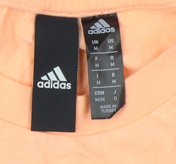 Adidas Men's Orange M Long Sleeve Logo T-Shirt