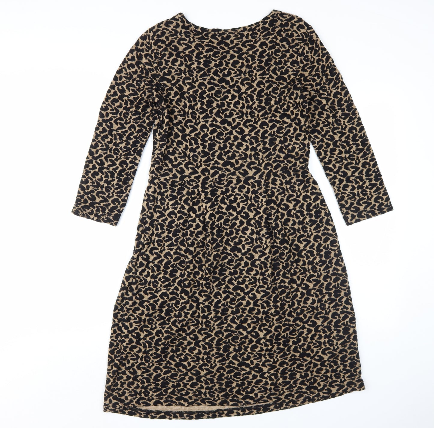 Hobbs Ladies Women's Beige Black Animal Print Dress 12