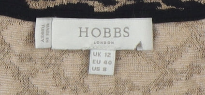 Hobbs Ladies Women's Beige Black Animal Print Dress 12