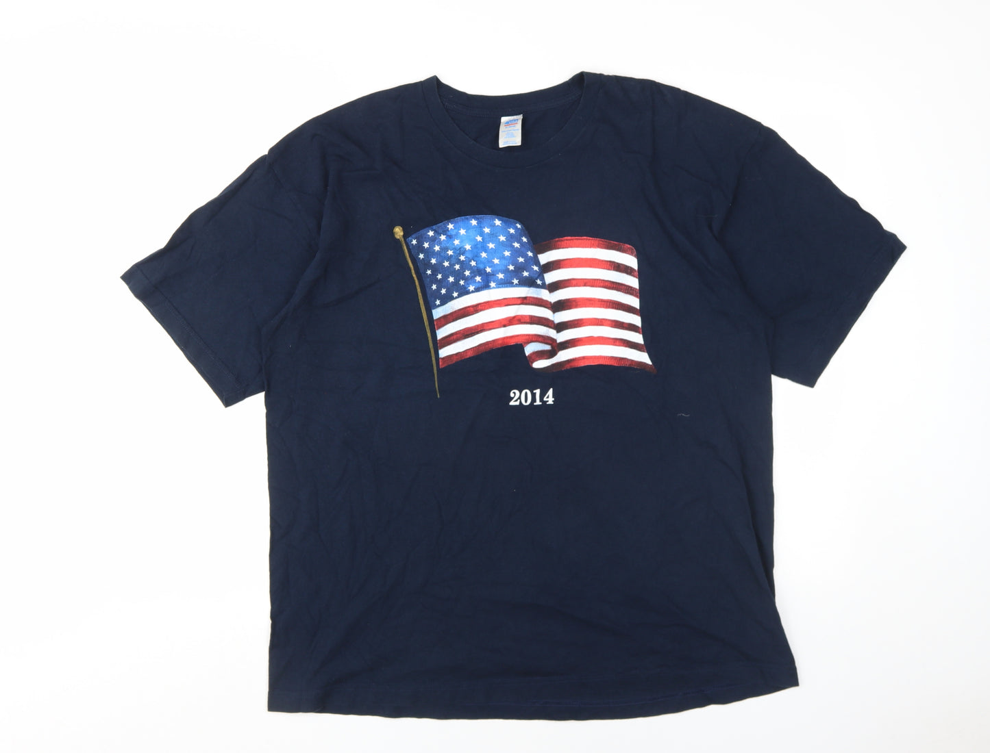 Men's XL Navy Patriotic USA Flag T-Shirt