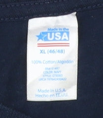 Men's XL Navy Patriotic USA Flag T-Shirt