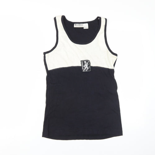 Variations Women's Black/White Tank Top M Scoop Neck