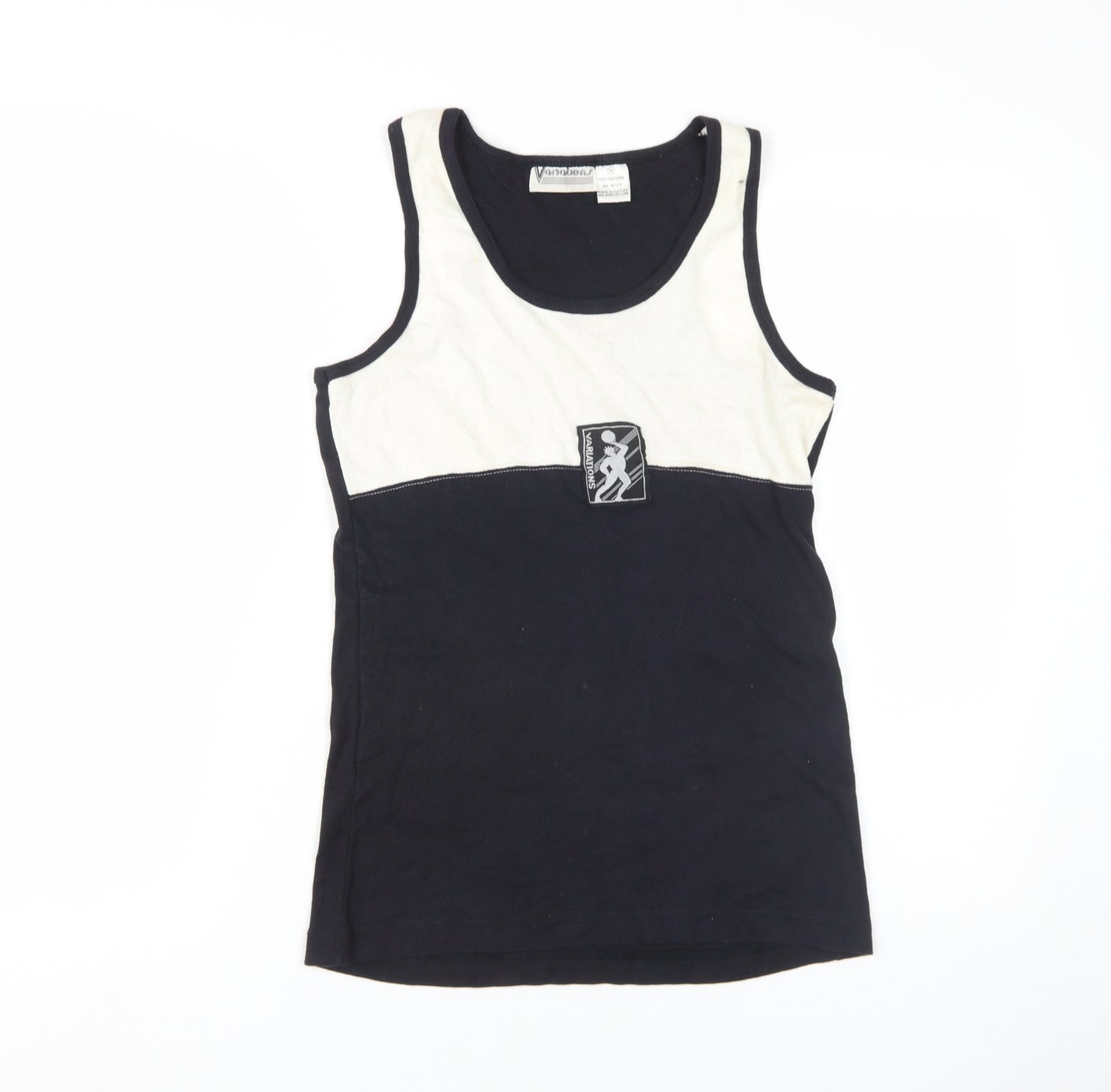 Variations Women's Black/White Tank Top M Scoop Neck