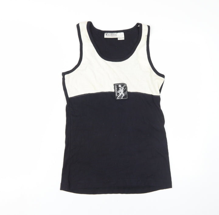 Variations Women's Black/White Tank Top M Scoop Neck