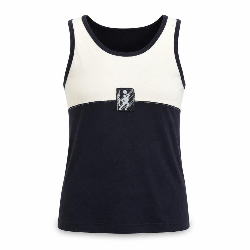 Front view of Variations Women's Black/White Tank Top M Scoop Neck