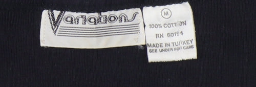 Variations Women's Black/White Tank Top M Scoop Neck