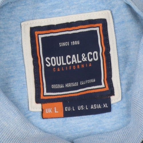 SoulCal & Co Men's Blue Polo Shirt L