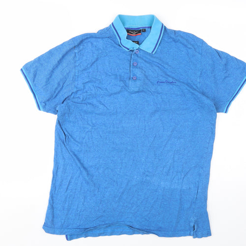 Pierre Cardin Men's Blue Polo Shirt L, Casual Short Sleeve