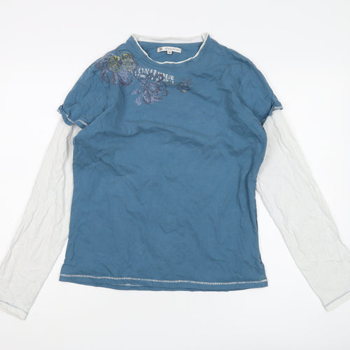 Fat Face Women's Blue T-Shirt Size 14