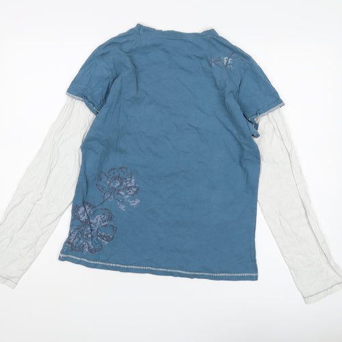 Fat Face Women's Blue T-Shirt Size 14