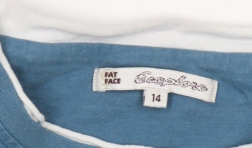 Fat Face Women's Blue T-Shirt Size 14