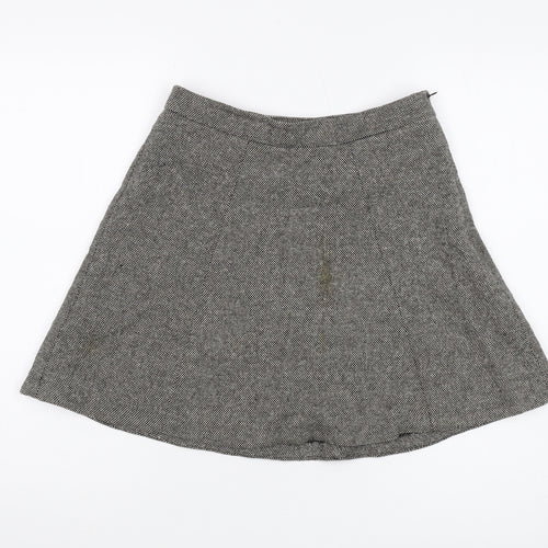 French Connection Women's Grey A-Line Herringbone Skirt