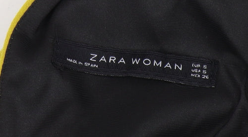 Zara Woman Yellow Pencil Dress S V-Neck Cocktail