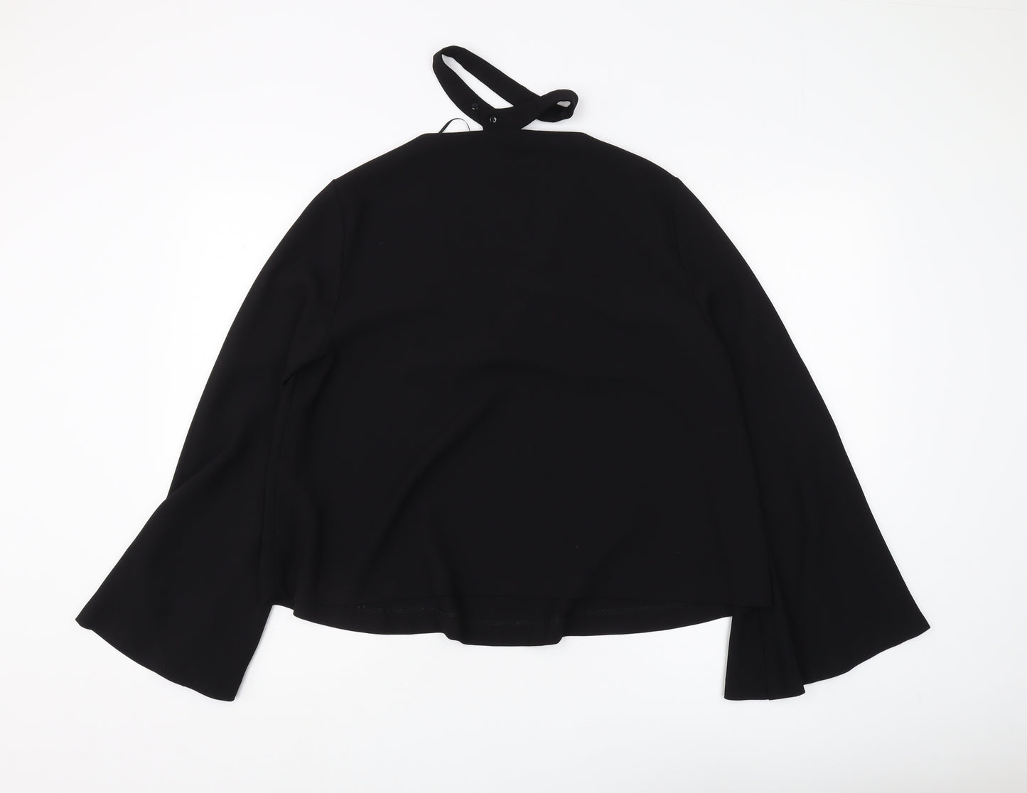 Zara Women's Black V-Neck Long Sleeve Top, Size L