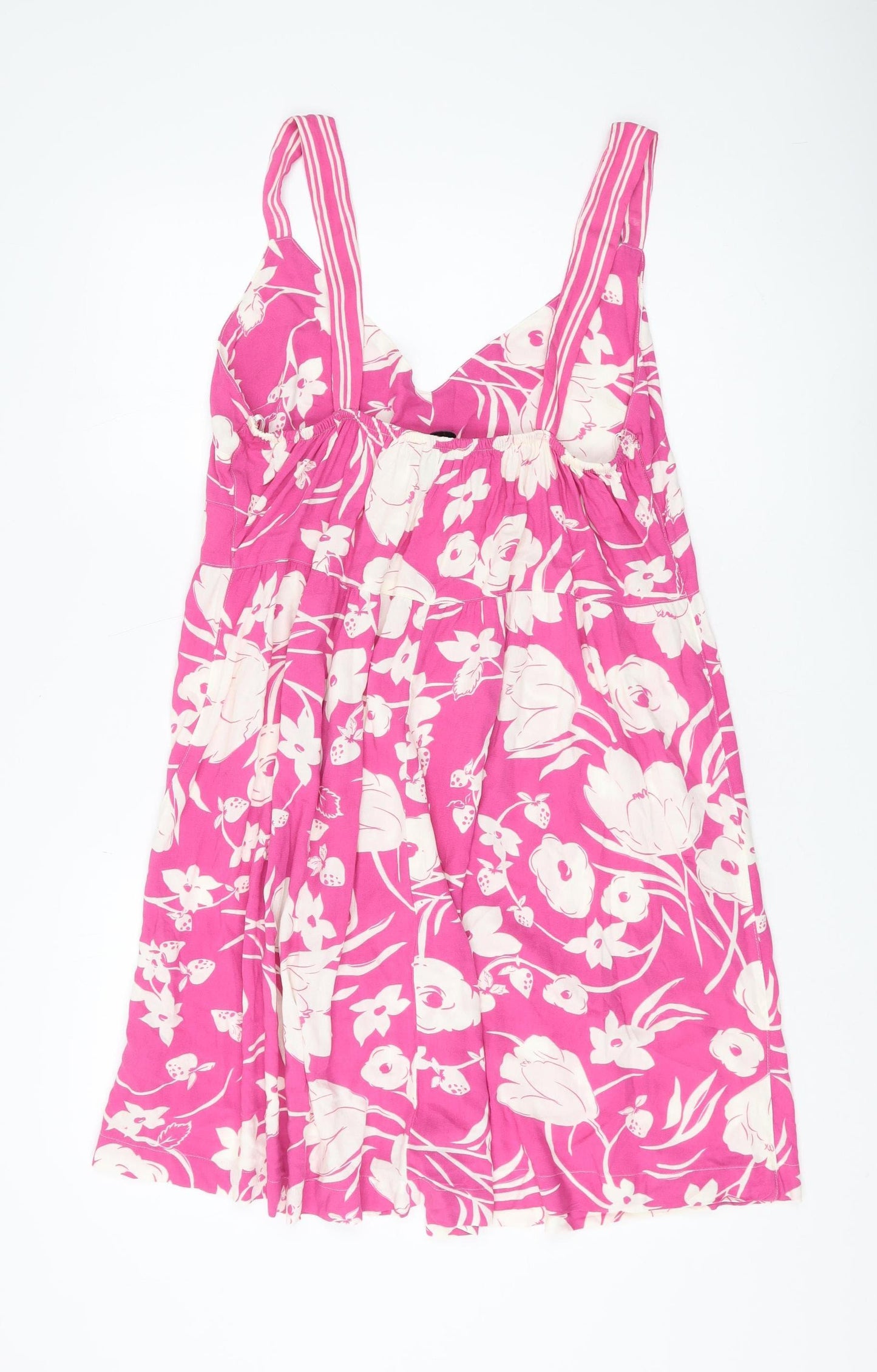 Next Women's Pink Floral Slip Dress, Size 16, Summer Viscose