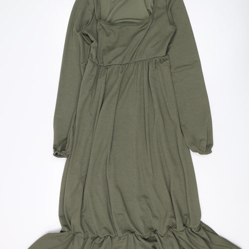 boohoo Women's Green Midi Dress Size 12 A-Line