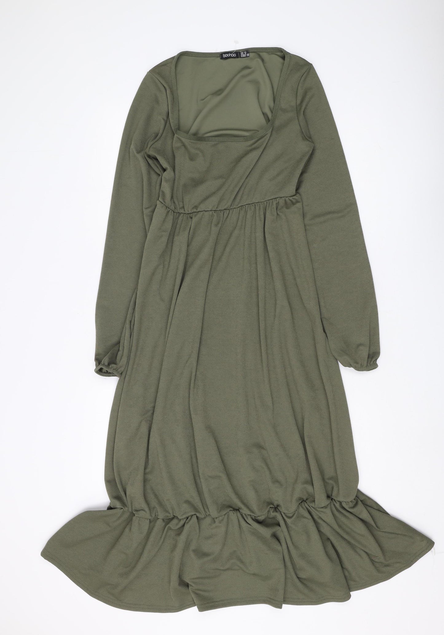 boohoo Women's Green Midi Dress Size 12 A-Line