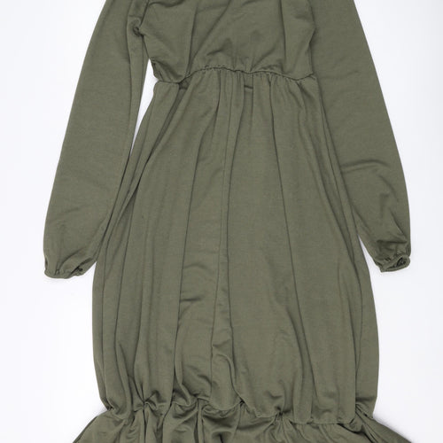boohoo Women's Green Midi Dress Size 12 A-Line