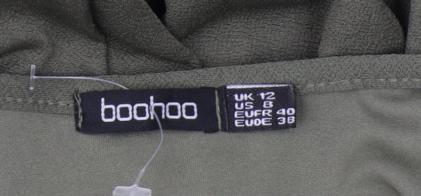 boohoo Women's Green Midi Dress Size 12 A-Line