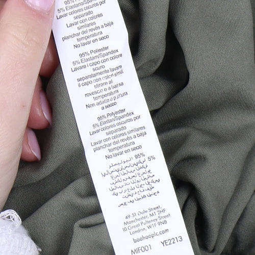 boohoo Women's Green Midi Dress Size 12 A-Line