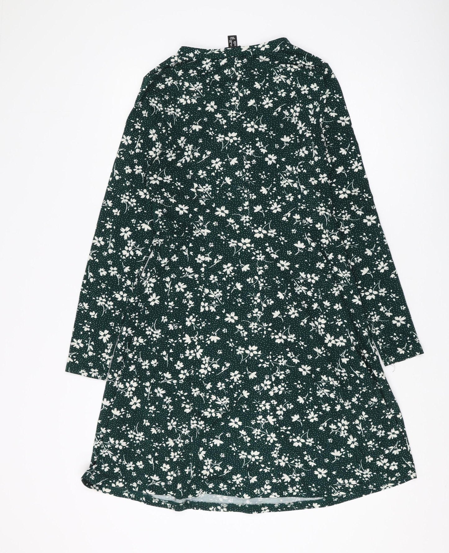 New Look Women's Green Floral A-Line Dress UK 10