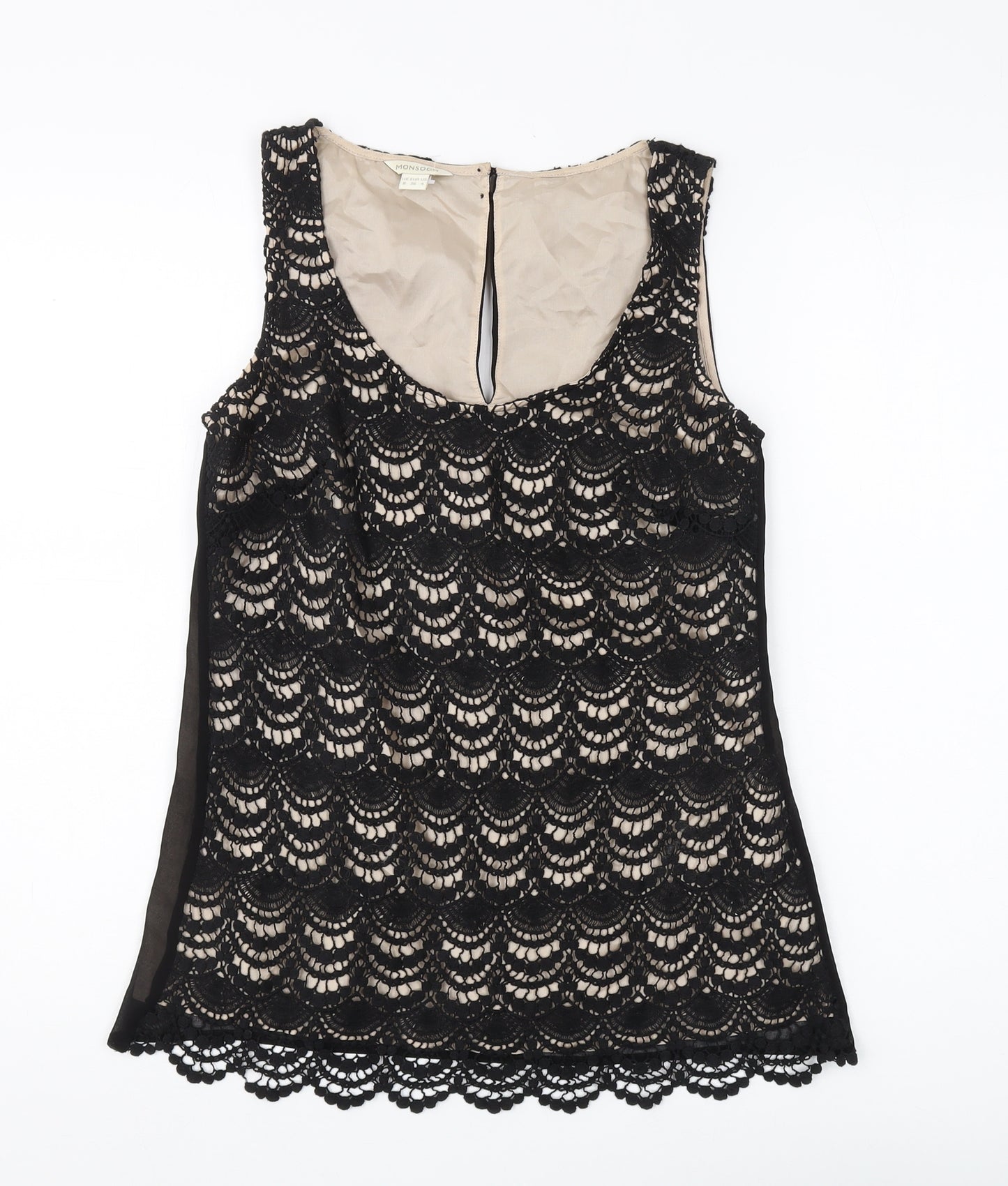 Monsoon Women's Black Lace Camisole Tank Top Size 8