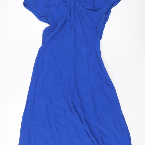 Monsoon Women's Blue A-Line Midi Dress Size 10