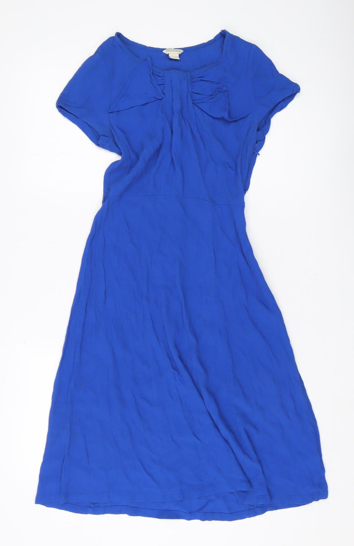 Monsoon Women's Blue A-Line Midi Dress Size 10