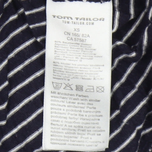 Tom Tailor Women's Black Striped Long Sleeve T-Shirt XS