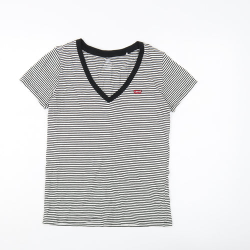 Levi's Women's Black Striped XS Ringer T-Shirt
