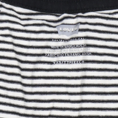 Levi's Women's Black Striped XS Ringer T-Shirt