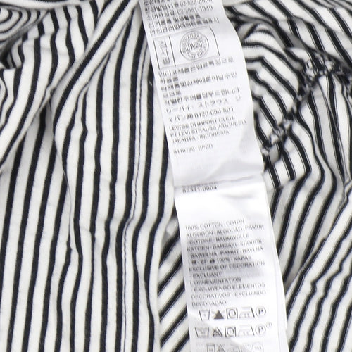 Levi's Women's Black Striped XS Ringer T-Shirt