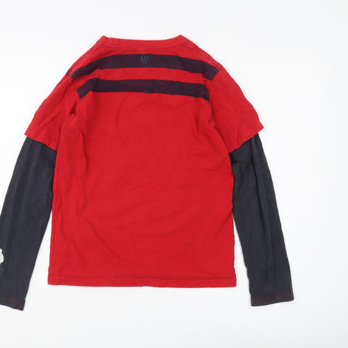 Fat Face Boys Red Graphic Long Sleeve Top 12-13 Years