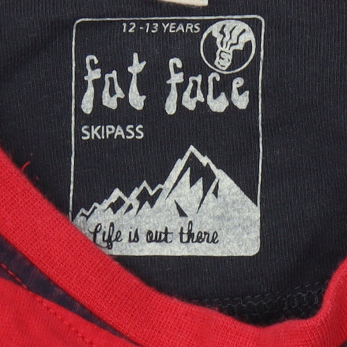 Fat Face Boys Red Graphic Long Sleeve Top 12-13 Years