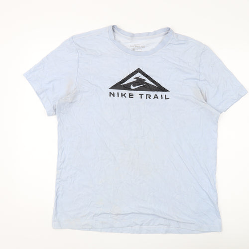 Nike Men's Grey T-Shirt, Size L, Graphic Print