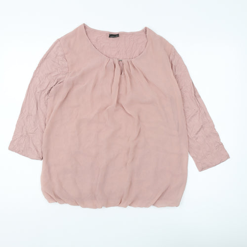 Barbara Lebek Women's Pink Blouse UK 14 3/4 Sleeve