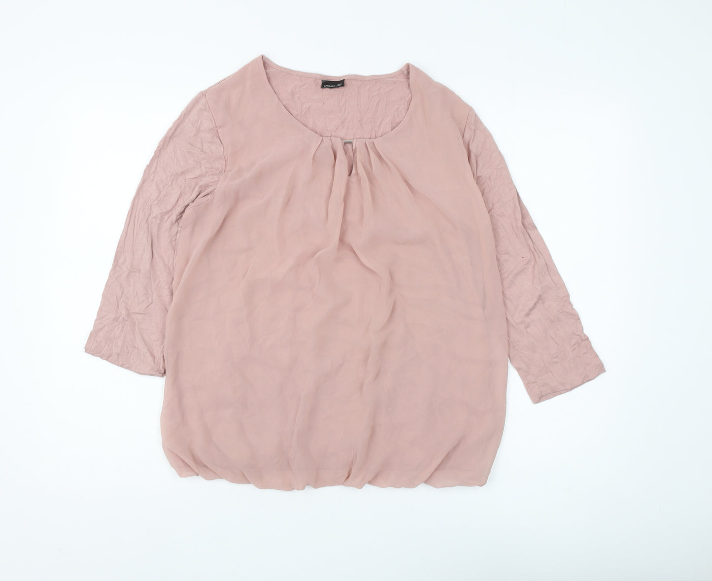 Barbara Lebek Women's Pink Blouse UK 14 3/4 Sleeve