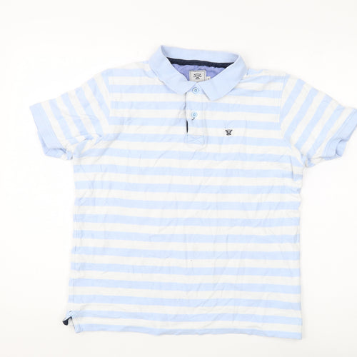 James Pringle Men's Blue Striped Polo Shirt S