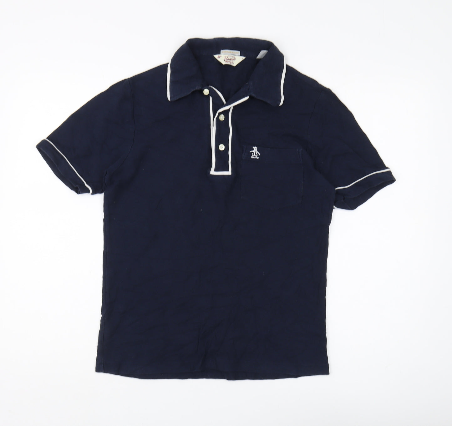 Penguin Men's Blue Slim Fit Polo Shirt - Size S