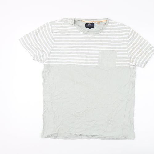 Threadbare Men's Grey Striped T-Shirt, Large