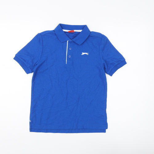 Slazenger Boys Blue Polo Shirt, 9-10 Years, Short Sleeve