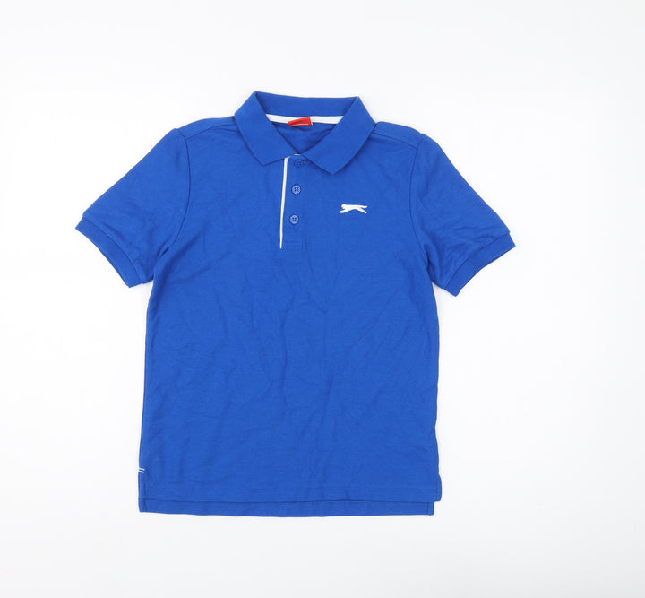 Slazenger Boys Blue Polo Shirt, 9-10 Years, Short Sleeve