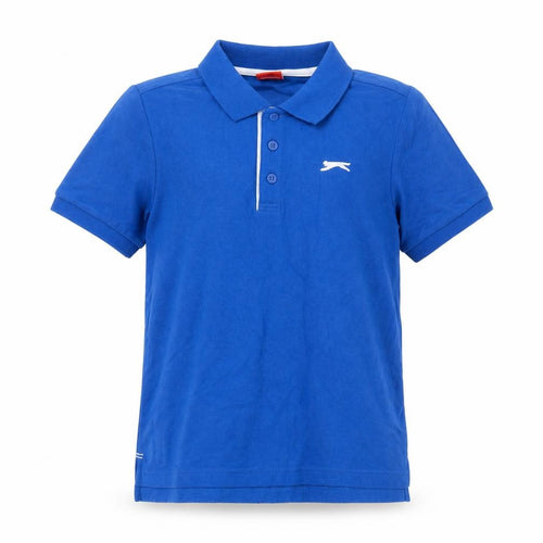 Slazenger Boys Blue Polo Shirt, 9-10 Years, Short Sleeve