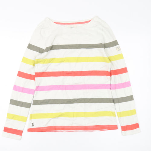 Joules Women's Multicoloured Striped T-Shirt, Size 8, Cotton